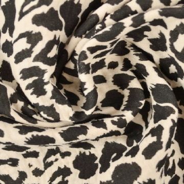hydrophille stoffe / musselin - Black Leopard on Champagne