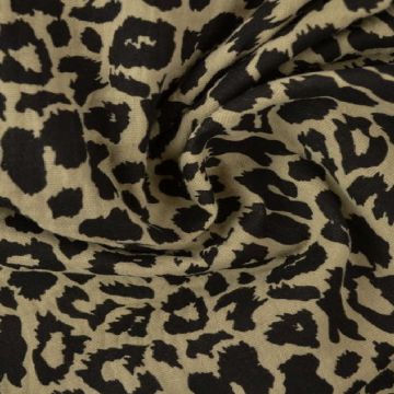 hydrophille stoffe / musselin - Black Leopard on Beige