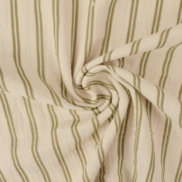 Hydrofiel - Green Stripes on Champagne