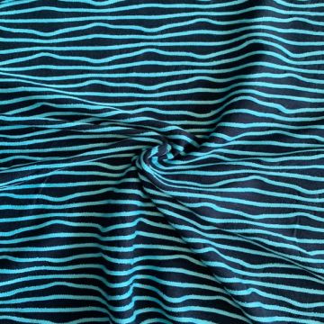 Jacquard Jersey - Turquoise Waves