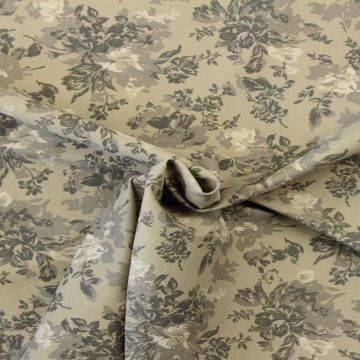 Grey Flowers on Soft Taupe