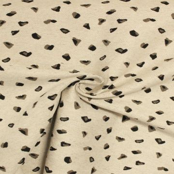 Jacquard Gobelin - Black/Beige Spots on Creme