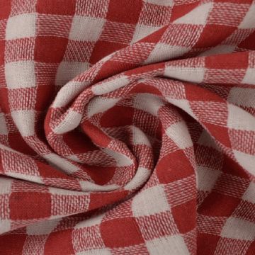 Baumwolle Canvas - Checkerd Red/White