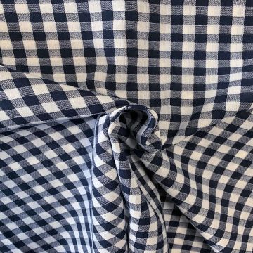 Baumwolle Canvas - Checkerd Navy/White