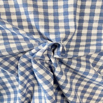 Baumwolle Canvas - Checkerd Blue/White