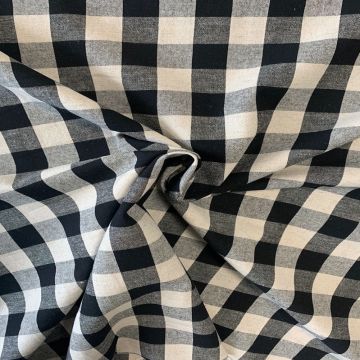 Baumwolle Canvas - Big Checkerd Black/Off White
