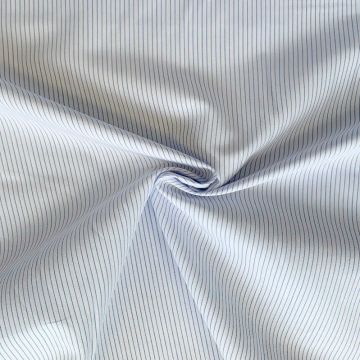 Blousestof - Lijntje - Licht Blauw/Wit