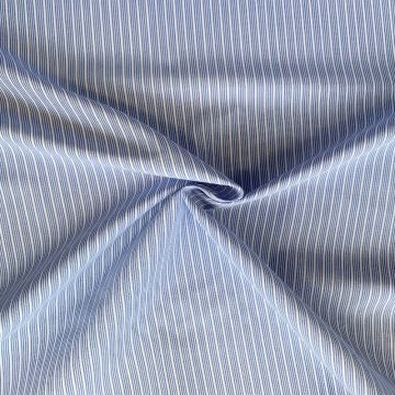 Blousestof - Lijnen - Diep Blauw/Wit