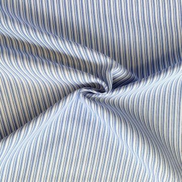 Blousestof - Strepen - Jeans Blauw/Wit