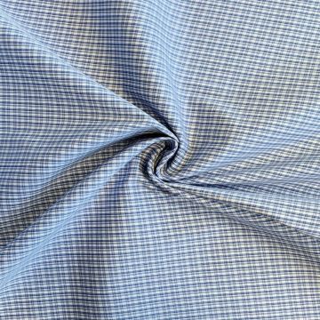 Blousestof - Lijn Groot - Hemels Blauw/Wit