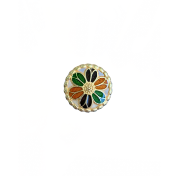 Knöpf - Golden Flower - Orange/Brown/Green - 27,5mm