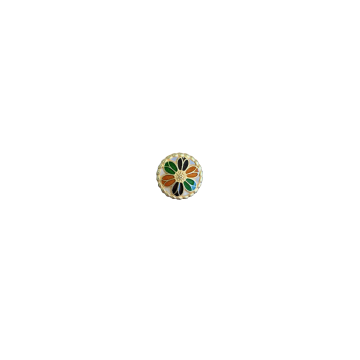 Knöpf - Golden Flower - Orange/Brown/Green - 15mm