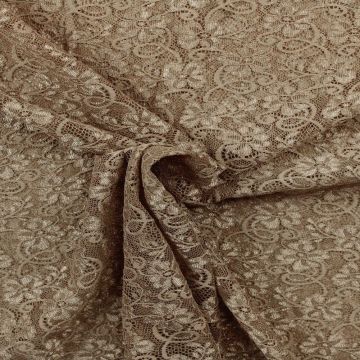 Lace - Shiny Taupe Flowers