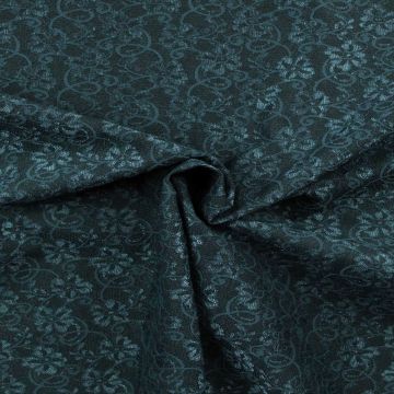 Lace - Shiny Dark Petrol Flowers