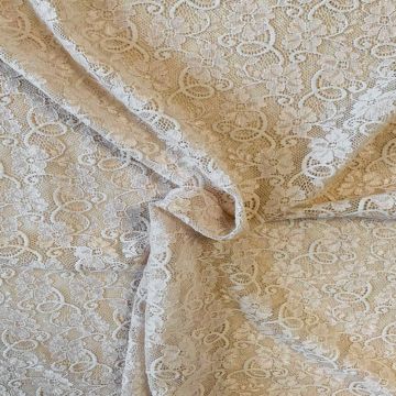 Lace - Beige Curl of Flowers 
