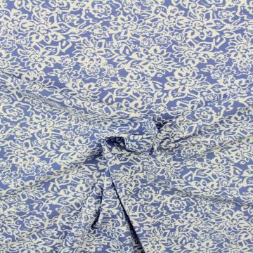 Badeanzugstoff - White Flowers on Lavender