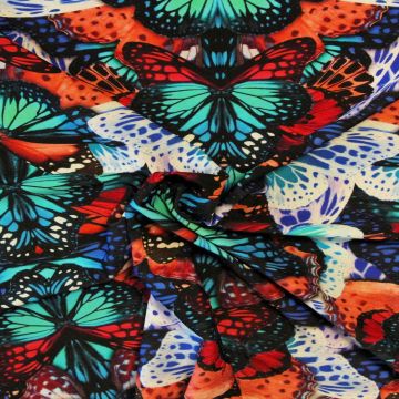 Badeanzugstoff - Colored Butterflies 