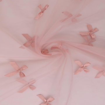 Mesh - Bow Tie - Old Pink