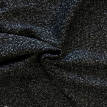 Mantelstoff - Melange Black/Shiny Grey