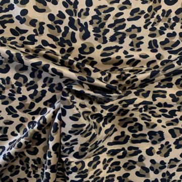 Velboa Stoff - Leopard - Beige/Black/Taupe