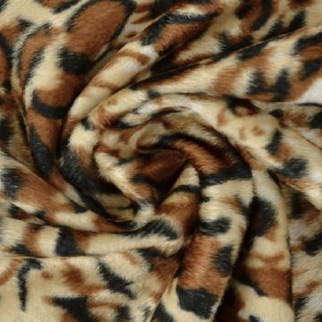 Velboa Stoff - Wild Animal - Caramel/Beige/Black