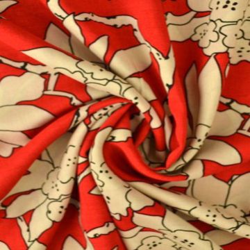 Viskose - Red Flowers
