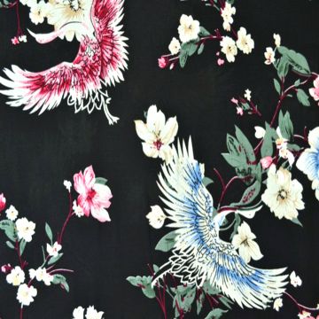 Viskose - Paradise Bird and Flowers