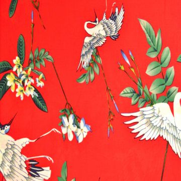 Viskose - Red Paradise Birds