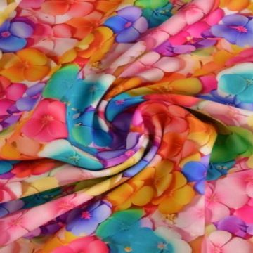 Viskose - Multicolor Cute Flower