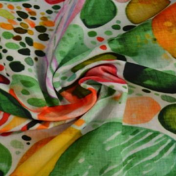 Viskose - Gemstones Green/Orange