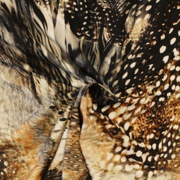 Viskose Jersey Panel 115cm  - Natural Color Feathers