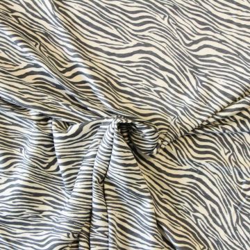 Viskose Jersey - Grey/White Animal Stripes