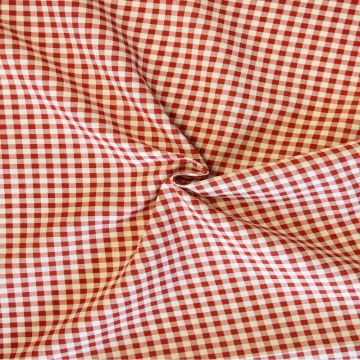 Katoen Canvas - Checkerd Red/White