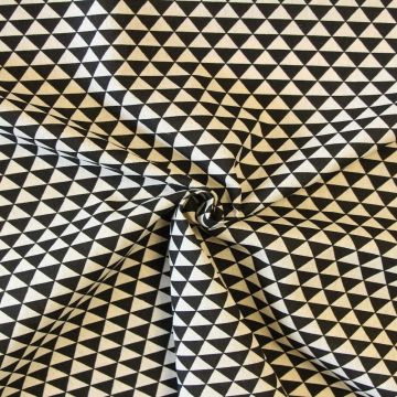 Katoen Canvas - Small Triangles Black/Beige