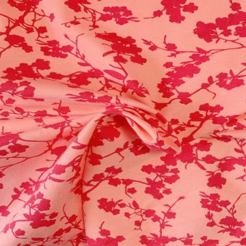 Sommer Baumwolle Jersey - Salmon Flowers