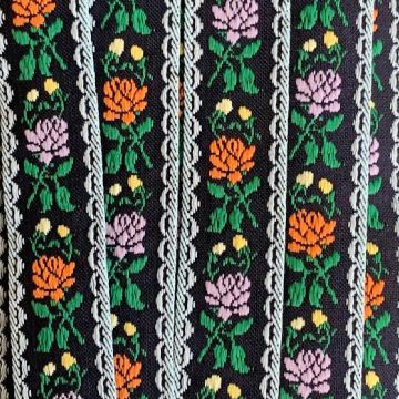 Sierband Geweven - Flowers Navy