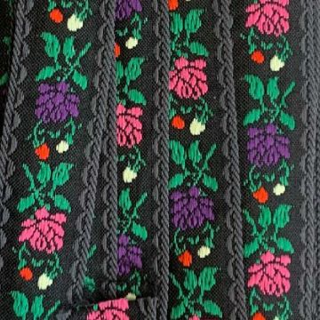 Sierband Geweven - Flowers Black