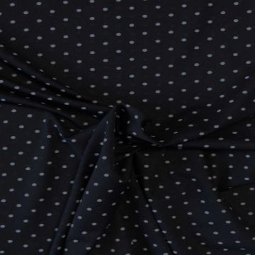 Krepp Chiffon - Dots Blue/White