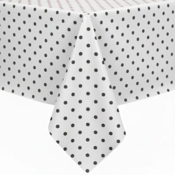 Tafelzeil - Zwarte Stip op Wit