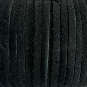Veloursleder Kordel 3mm - Black