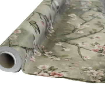 Wachstuch - Bird in Blossom Tree Taupe