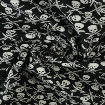 Baumwolle - Tiny Skulls Black