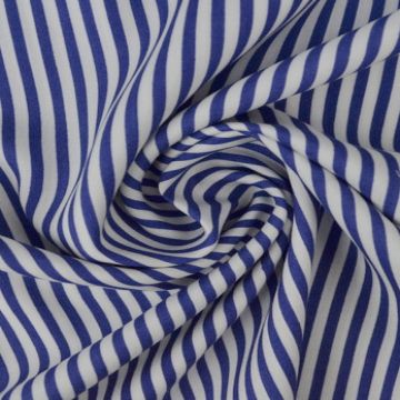 Viscose - Small Stripes Blue/White