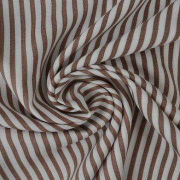 Viscose - Small Stripes Taupe/White