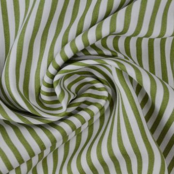 Viscose - Small Stripes Olive/White