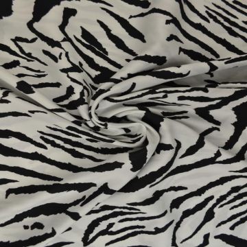 Viscose - Tiger Stripes on White