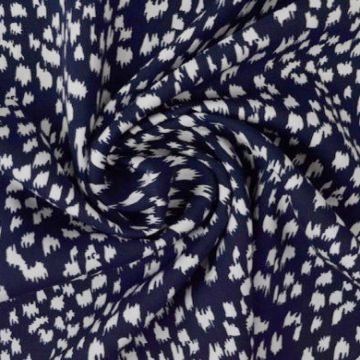 Viscose - White Stains on Navy