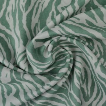 Viscose - Soft Mint Animal on Off White