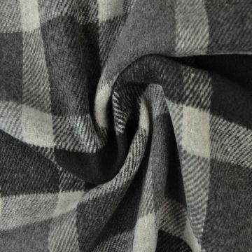 Wolle - Tartan - Schwarz / Grau 