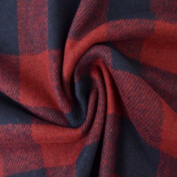 Wolle - Tartan - Navy / Rot